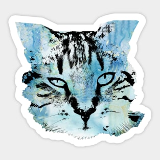 Beautiful watercolor cat face Sticker